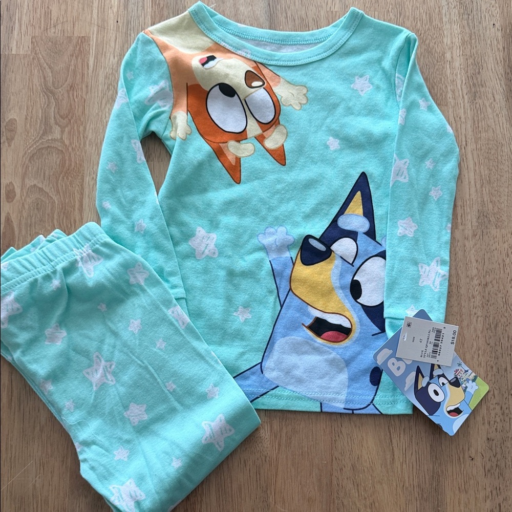 Playful Bluey Kids Pajama Set - Aqua